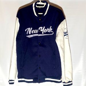 Romwe Man Sports Button  Down New York Jacket Coat Size L